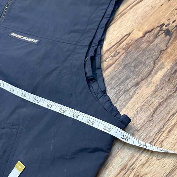 Abercrombie & Fitch Y2K Nylon Windbreaker Vest Navy Blue Men's XL - Picture 10 of 11